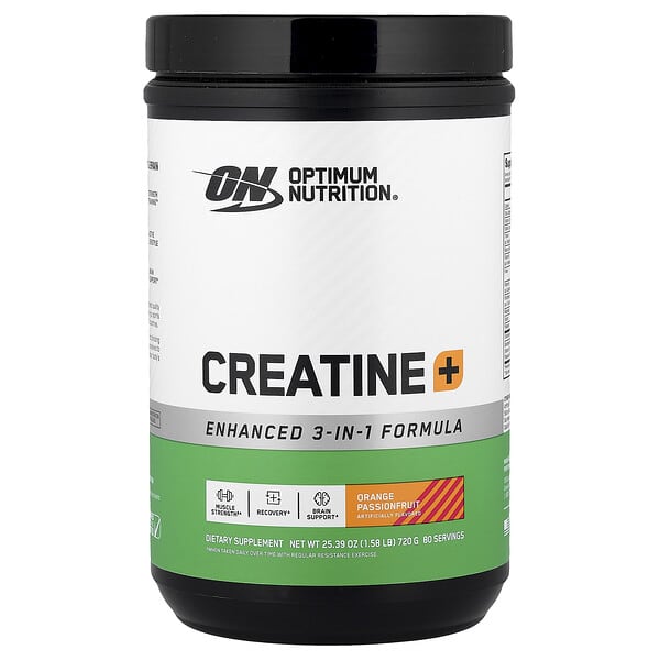 Optimum Nutrition, 肌酸+，橙子西番蓮味，1.58 磅（720 克）