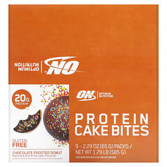 Optimum Nutrition, Protein Cake Bites, Chocolate Frosted Donut, 9 Bars, 2.29 oz (65 g) Each (Discontinued Item) 