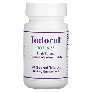 Optimox, Iodoral, ИОД, 6,25 мг, 90 делимых таблеток
