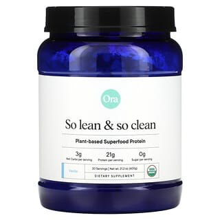 Ora, So Lean & So Clean，有機和植物基超級食品蛋白，香草味，21.2 盎司（600 克）