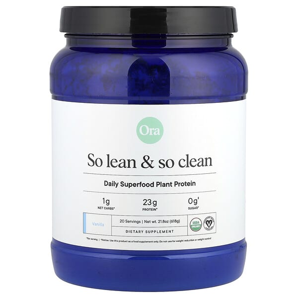 So Lean & So Clean, Daily Superfood Plant Protein, Vanilla, 21.8 oz (618 g)