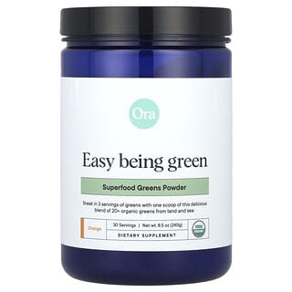 Ora, Easy Being Green, суперфуд із зелені в порошку, апельсин, 8,5 капсули (240 г)