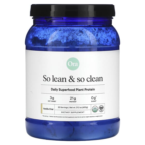 So Lean & So Clean, Daily Superfood Plant Protein, Vanilla Chai, 21.2 oz (600 g)
