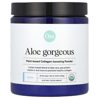 أورا‏, Aloe Gorgeous، مسحوق معزز بالكولاجين النباتي، فانيليا، 8.47 أونصات (240 جم)