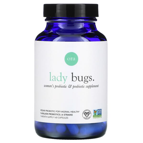 Ora, Lady Bugs，女性益生菌和益生元补充剂，60 粒胶囊