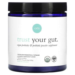 Ora, Trust Your Gut, Vegan Probiotic & Prebiotic Powder, Lavender Lemonade, 20 Billion, 7.9 oz (225 g)'