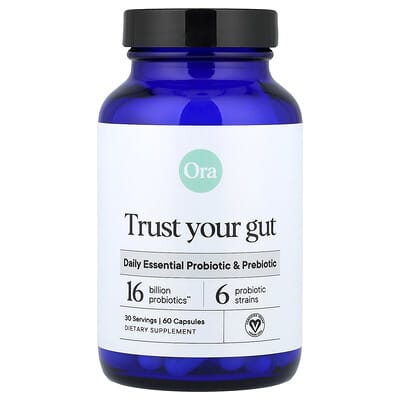 Ora, Trust Your Gut, Daily Essential Probiotic & Prebiotic, 60 Capsules
