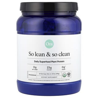 Ora, So Lean & So Clean, Superaliment quotidien aux protéines végétales, Sans arôme, 570 g