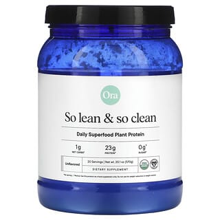 أورا‏, So Lean & So Clean ، بروتين نباتي يومي فائق القيمة الغذائية ، بدون نكهات ، 20.1 أونصة (570 جم)