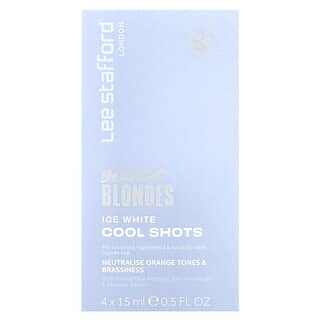 Lee Stafford, Bleach Blondes, Cool Shots, Branco Gelo, 4 Sachês, 15 ml (0,5 fl oz)