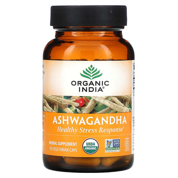 Organic India, Ашваганда, 90 вегетаріанських капсул