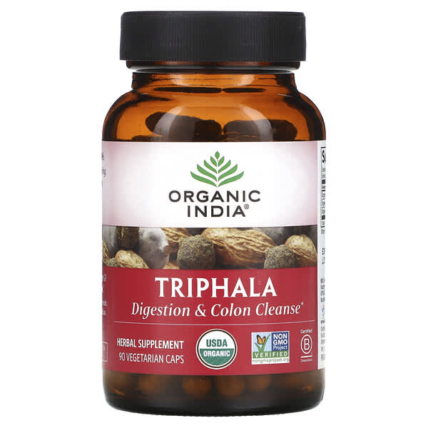 Organic India, трифала, 90 вегетарианских капсул