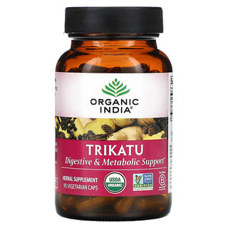 Organic India, Trikatu，消化和代谢帮助，90粒素食胶囊  