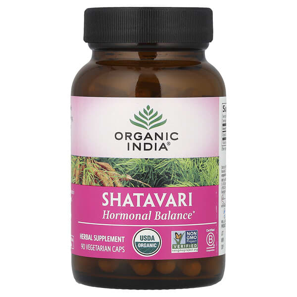 Organic India Shatavari, 90 Vegetarian Caps (400 mg per Capsule)
