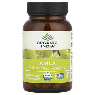 Organic India, амла, 90 вегетарианских капсул