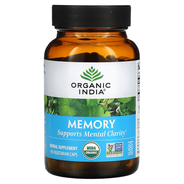 Organic India‏, Memory, לזיכרון, 90 כמוסות צמחיות