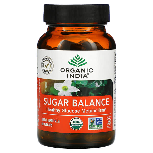 Organic India‏, Sugar Balance, Healthy Glucose Metabolism, 90 Veg Caps