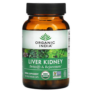 Organic India, Liver Kidney, 식물성 캡슐 90정
