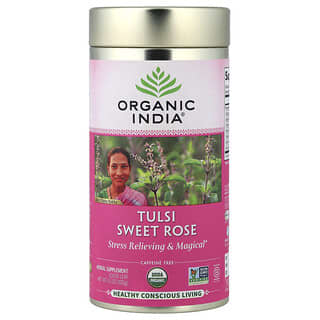 Organic India, 图尔西甜玫瑰茶,无咖啡萃取,3.5 盎司(100 克)