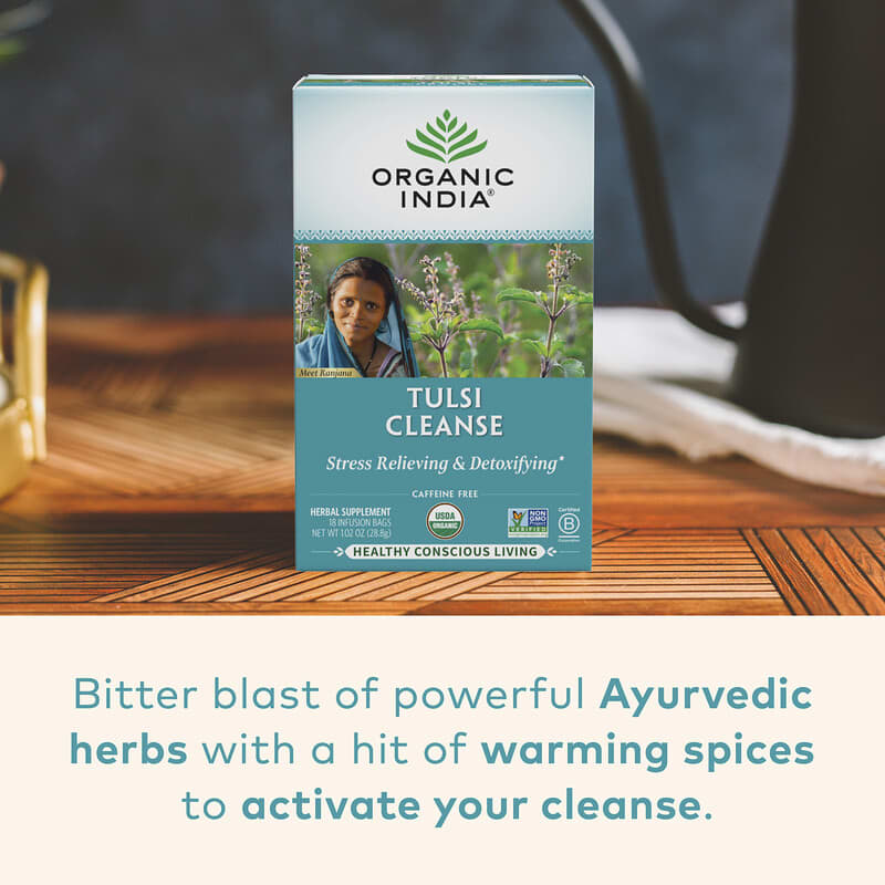 トゥルシーティー、Cleanse、カフェインフリー、18袋、28.8g（1.02オンス）