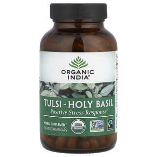 Organic India, Tulsi – 聖羅勒，180 粒素食膠囊