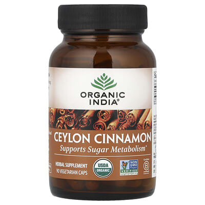 Organic India, Ceylon Cinnamon, 90 Vegetarian Capsules (325 mg each)