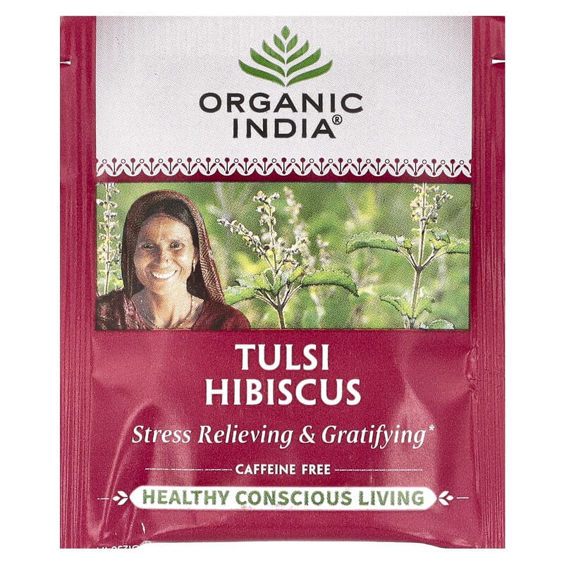 Tulsi Hibiscus Tea, Caffeine-Free, 18 Infusion Bags, 1.27 oz (36 g)
