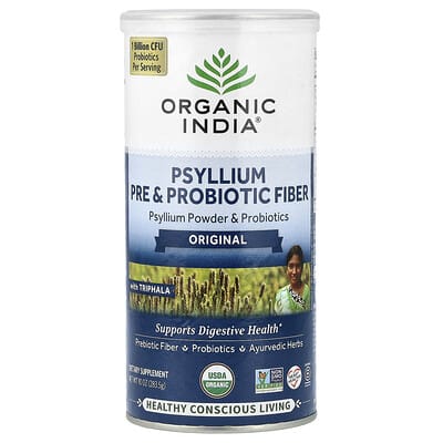 Organic India, Psyllium Prebiotic and Probiotic Fiber, 10 oz (283.5 g)