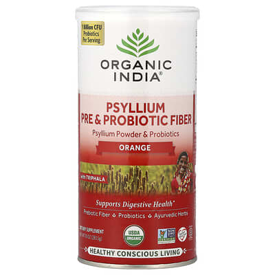 Organic India, Psyllium Prebiotic and Probiotic Fiber, Salmon, 10 oz (283.5 g)