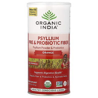 Organic India, Fibres prébiotiques et probiotiques de psyllium, orange, 283,5 g