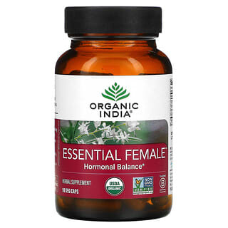 Organic India, Feminino Essencial, Equilíbrio Hormonal, 90 Cápsulas Vegetais