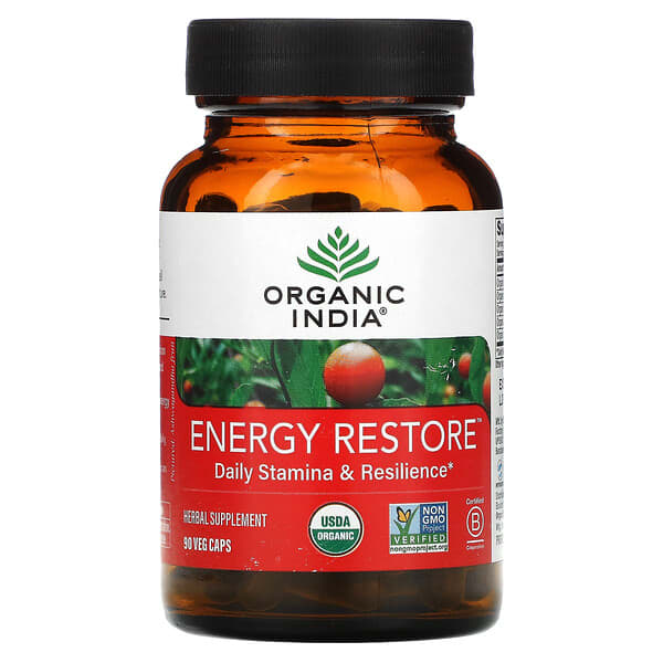 Organic India, Energy Restore, Daily Stamina & Resilience, 90 Veg Caps (Discontinued Item) 