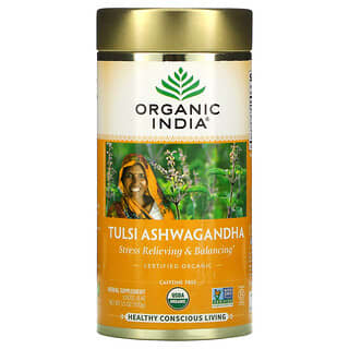 Organic India, Tulsi Ashwagandha, Stress Relieving & Balancing, Loose Leaf, Caffeine Free, 3.5 oz (100 g)