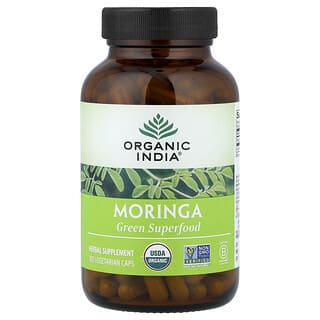 Organic India, моринга, 180 вегетарианских капсул (350 мг в 1 капсуле)