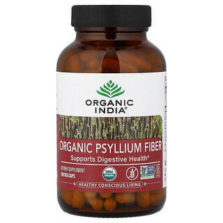 Organic India, Органическая клетчатка подорожника, 180 растительных капсул (0,52 г в капсуле)