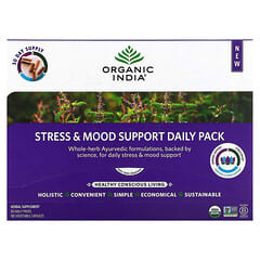 Organic India, Lotion quotidienne pour le soutien du stress et de l'humeur, 30 sachets quotidiens, 180 capsules végétales