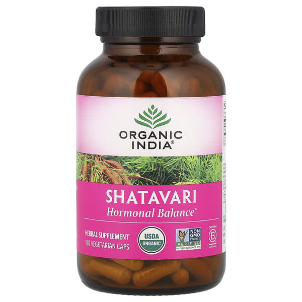 Organic India Shatavari, 180 Vegetarian Caps (400 mg per Capsule)