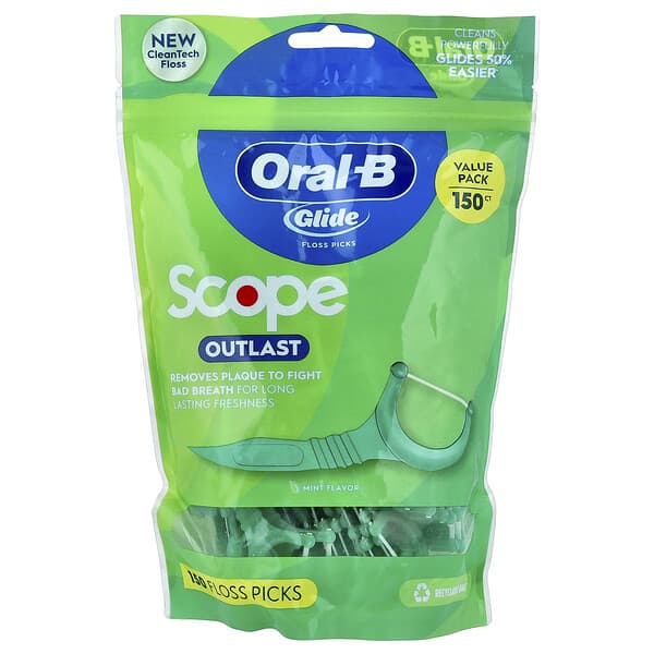 Oral-B, Glide，Scope Outlast 牙線棒，薄荷味，150 支