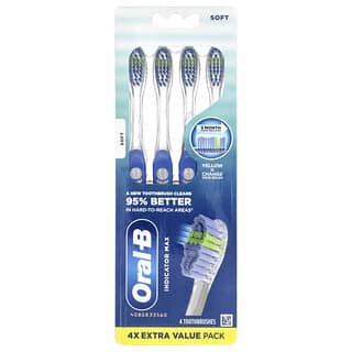 Oral-B, Indicator Max Toothbrush, Soft, 4 Pack