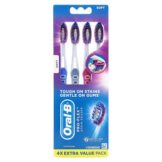 Oral-B, Cepillos de dientes Pro-Flex, suaves, 4 cepillos de dientes