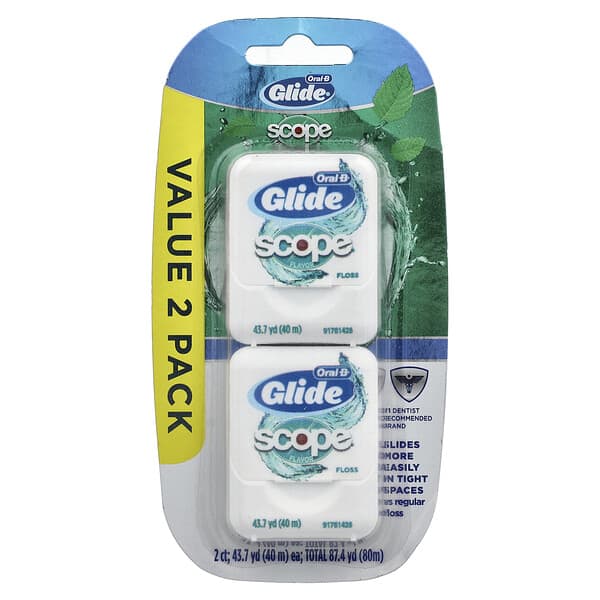 Oral-B, Glide，Scope 牙線，2 根，每根 43.7 碼（40 米）