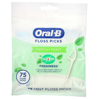 Oral-B, Scope Floss Picks, Zahnseide-Sticks, frische Minze, 75 Zahnseide-Sticks