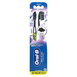 Oral-B, Pro-Flex Charcoal Toothbrush, Aktivkohle-Zahnbürste von Pro-Flex, weich, 2 Zahnbürsten