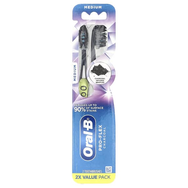 Oral-B, Pro-Flex 木炭牙刷，中號，2 件