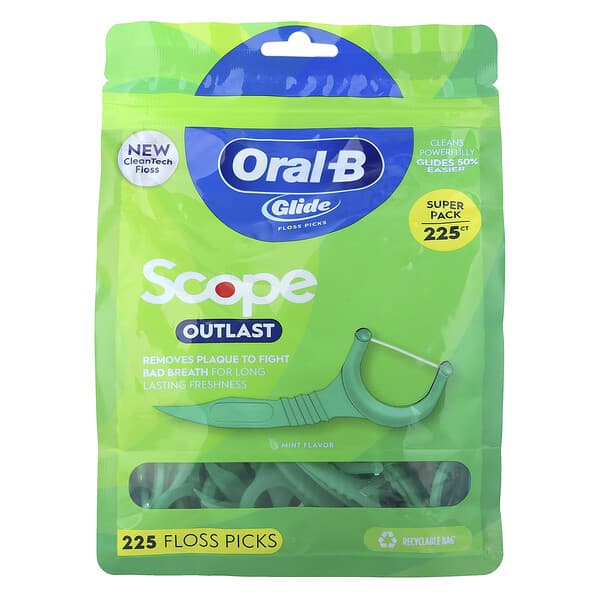 Oral-B, Glide，牙線棒，Scope Outlast，225 支