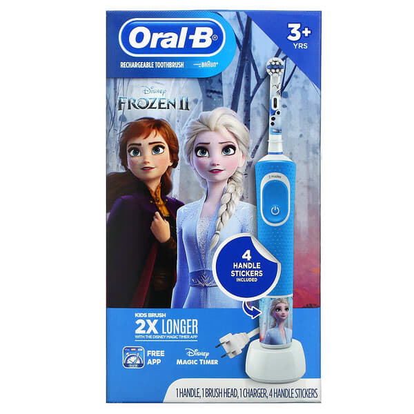 Oral-B, 子ども用、充電式電動歯ブラシ、3歳～、アナと雪の女王、7点セット