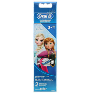 Oral-B, 兒童牙刷，冰雪奇緣，替換刷頭，超軟，3 歲以上，2 個刷頭
