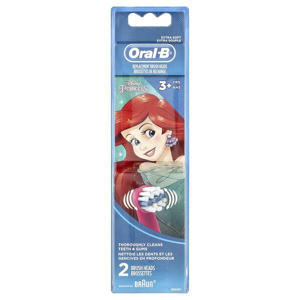 Oral-B, 兒童，替換刷頭，超軟，3 歲以上，迪士尼公主，2 個刷頭