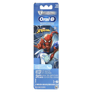 Oral-B, Cabezas de cepillo de repuesto, extra suaves, 3 años o más, Spiderman, paquete de 2