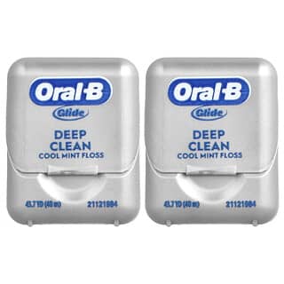 Oral-B, Glide, Pro-Health™, зубная нить для глубокого очищения, холодящая мята, 2 шт. в упаковке, 40 м (43,7 ярда)